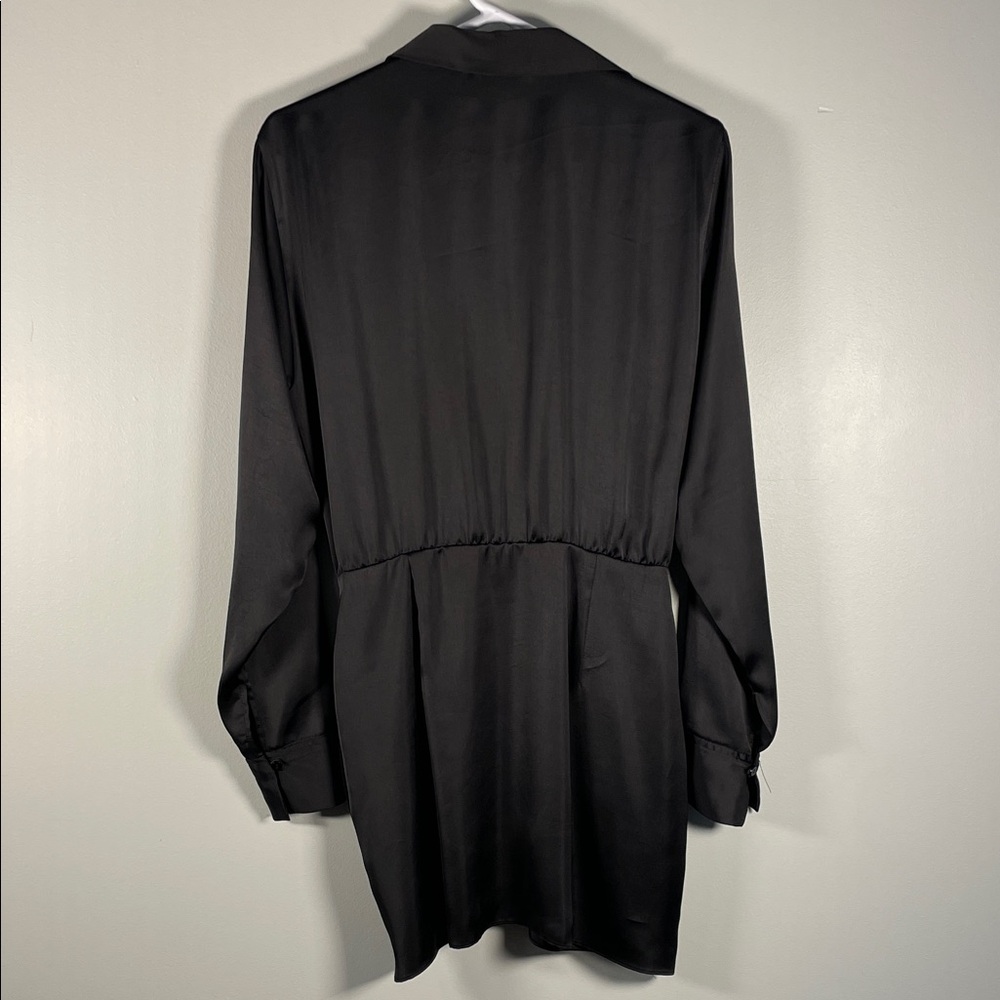 Zara Black Satin Asymmetrical Women's Dress Medium - Picture 9 of 12